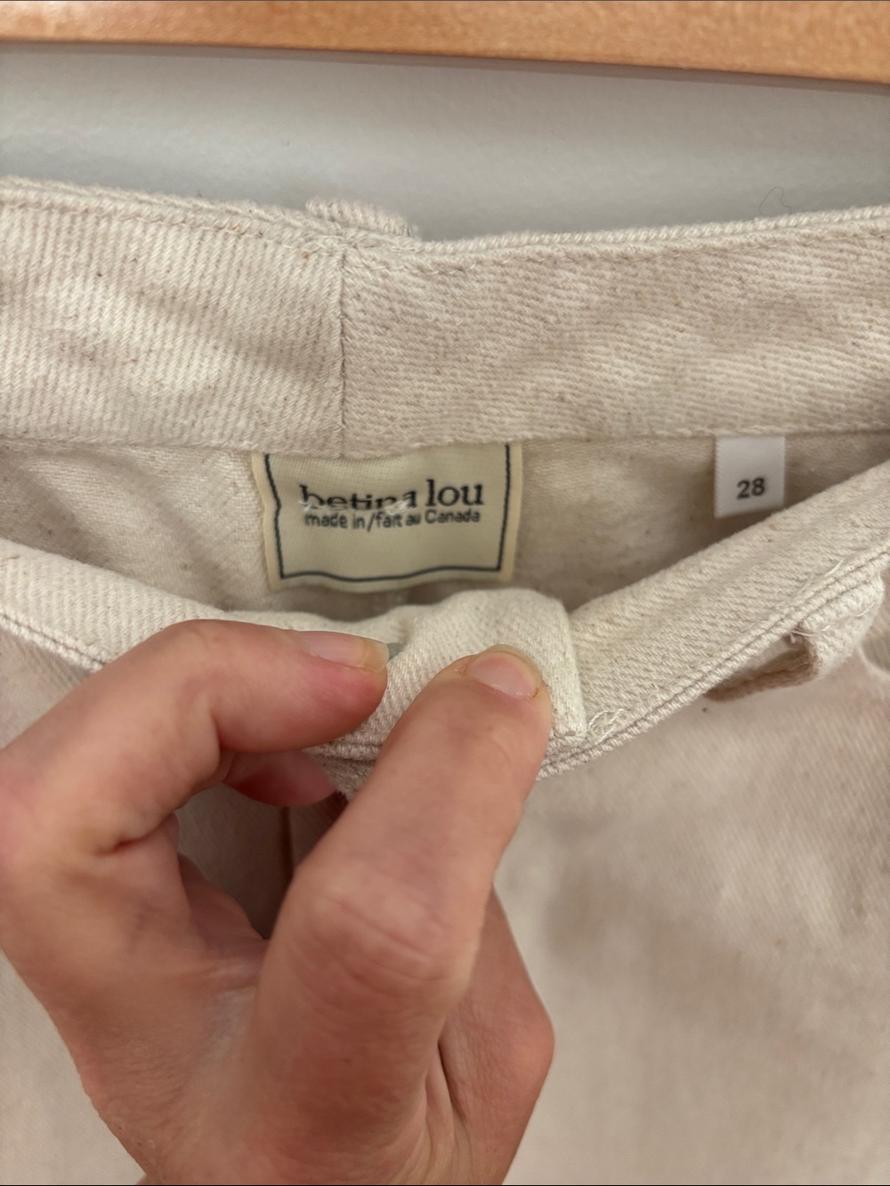 Betina Lou cream cotton tapered leg jeans - Picture 3 of 3